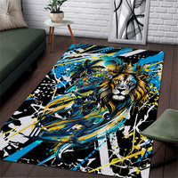 Saint Lucia Kings Cricket Area Rug Born To Lead Caribbean Cricket Graffiti Splash Art