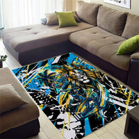 Saint Lucia Kings Cricket Area Rug Born To Lead Caribbean Cricket Graffiti Splash Art