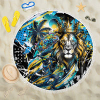 Saint Lucia Kings Cricket Beach Blanket Born To Lead Caribbean Cricket Graffiti Splash Art
