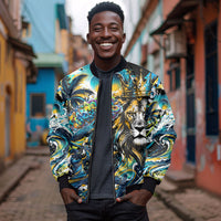 Saint Lucia Kings Cricket Bomber Jacket Born To Lead Caribbean Cricket Graffiti Splash Art