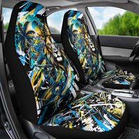 Saint Lucia Kings Cricket Car Seat Cover Born To Lead Caribbean Cricket Graffiti Splash Art