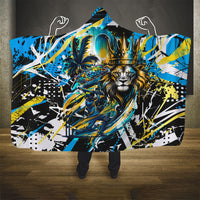 Saint Lucia Kings Cricket Hooded Blanket Born To Lead Caribbean Cricket Graffiti Splash Art