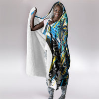 Saint Lucia Kings Cricket Hooded Blanket Born To Lead Caribbean Cricket Graffiti Splash Art