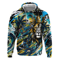 Saint Lucia Kings Cricket Hoodie Born To Lead Caribbean Cricket Graffiti Splash Art