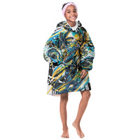 Saint Lucia Kings Cricket Kid Wearable Blanket Hoodie Born To Lead Caribbean Cricket Graffiti Splash Art
