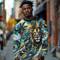 Saint Lucia Kings Cricket Long Sleeve Shirt Born To Lead Caribbean Cricket Graffiti Splash Art