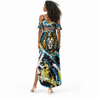 Saint Lucia Kings Cricket Summer Maxi Dress Born To Lead Caribbean Cricket Graffiti Splash Art