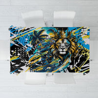 Saint Lucia Kings Cricket Tablecloth Born To Lead Caribbean Cricket Graffiti Splash Art
