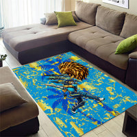 Saint Lucia Cricket Area Rug Kings Lion Unstoppable Mascot Art