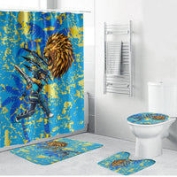 Saint Lucia Cricket Bathroom Set Kings Lion Unstoppable Mascot Art
