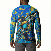 Saint Lucia Cricket Button Sweatshirt Kings Lion Unstoppable Mascot Art