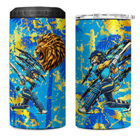Saint Lucia Cricket 4 in 1 Can Cooler Tumbler Kings Lion Unstoppable Mascot Art