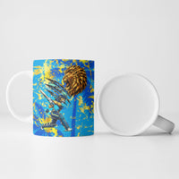 Saint Lucia Cricket Ceramic Mug Kings Lion Unstoppable Mascot Art