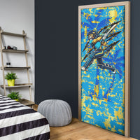 Saint Lucia Cricket Door Cover Kings Lion Unstoppable Mascot Art