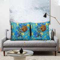 Saint Lucia Cricket Pillow Cover Kings Lion Unstoppable Mascot Art