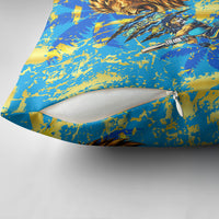 Saint Lucia Cricket Pillow Cover Kings Lion Unstoppable Mascot Art