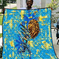Saint Lucia Cricket Quilt Kings Lion Unstoppable Mascot Art
