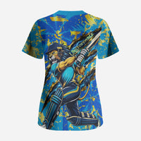 Saint Lucia Cricket Scrub Top Kings Lion Unstoppable Mascot Art