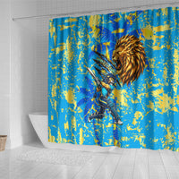 Saint Lucia Cricket Shower Curtain Kings Lion Unstoppable Mascot Art
