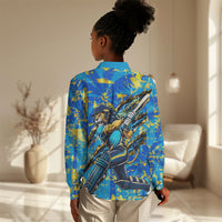 Saint Lucia Cricket Women Casual Shirt Kings Lion Unstoppable Mascot Art