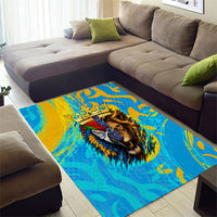Saint Lucia Kings Cricket Area Rug Crowned Lion And Parrot Half Style