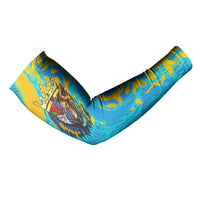 Saint Lucia Kings Cricket Arm Sleeves Crowned Lion And Parrot Half Style