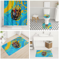 Saint Lucia Kings Cricket Bathroom Set Crowned Lion And Parrot Half Style