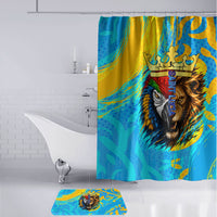 Saint Lucia Kings Cricket Bathroom Set Crowned Lion And Parrot Half Style