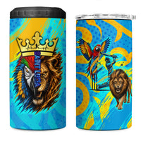 Saint Lucia Kings Cricket 4 in 1 Can Cooler Tumbler Crowned Lion And Parrot Half Style