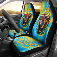 Saint Lucia Kings Cricket Car Seat Cover Crowned Lion And Parrot Half Style