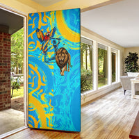 Saint Lucia Kings Cricket Door Cover Crowned Lion And Parrot Half Style