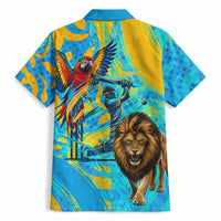 Saint Lucia Kings Cricket Hawaiian Shirt Crowned Lion And Parrot Half Style