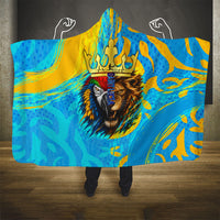 Saint Lucia Kings Cricket Hooded Blanket Crowned Lion And Parrot Half Style