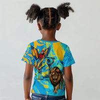 Saint Lucia Kings Cricket Kid T shirt Crowned Lion And Parrot Half Style