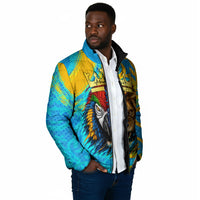 Saint Lucia Kings Cricket Padded Jacket Crowned Lion And Parrot Half Style