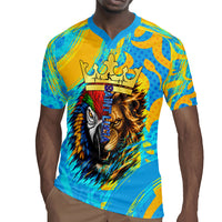 Saint Lucia Kings Cricket Rugby Jersey Crowned Lion And Parrot Half Style