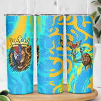 Saint Lucia Kings Cricket Skinny Tumbler Crowned Lion And Parrot Half Style