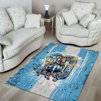El Diez Argentina GOAT 10 Football Area Rug Goat Mascot King Crown Graffiti Art