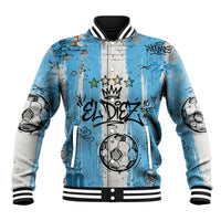 El Diez Argentina GOAT 10 Football Baseball Jacket Goat Mascot King Crown Graffiti Art