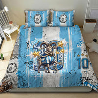 El Diez Argentina GOAT 10 Football Bedding Set Goat Mascot King Crown Graffiti Art