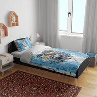 El Diez Argentina GOAT 10 Football Bedding Set Goat Mascot King Crown Graffiti Art