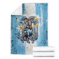 El Diez Argentina GOAT 10 Football Blanket Goat Mascot King Crown Graffiti Art