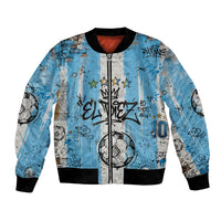 El Diez Argentina GOAT 10 Football Bomber Jacket Goat Mascot King Crown Graffiti Art