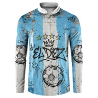 El Diez Argentina GOAT 10 Football Button Sweatshirt Goat Mascot King Crown Graffiti Art