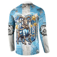El Diez Argentina GOAT 10 Football Button Sweatshirt Goat Mascot King Crown Graffiti Art