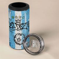 El Diez Argentina GOAT 10 Football 4 in 1 Can Cooler Tumbler Goat Mascot King Crown Graffiti Art