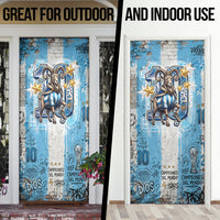 El Diez Argentina GOAT 10 Football Door Cover Goat Mascot King Crown Graffiti Art