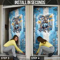 El Diez Argentina GOAT 10 Football Door Cover Goat Mascot King Crown Graffiti Art