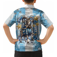 El Diez Argentina GOAT 10 Football Kid Hawaiian Shirt Goat Mascot King Crown Graffiti Art