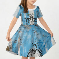 El Diez Argentina GOAT 10 Football Kid Short Sleeve Dress Goat Mascot King Crown Graffiti Art